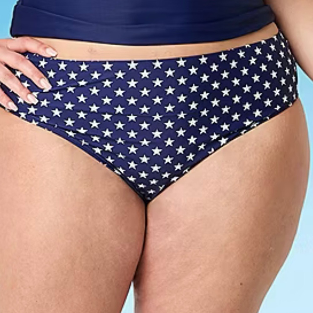 Outdoor Oasis Blue Star Bikini Swimsuit Bottom-Plus 2X